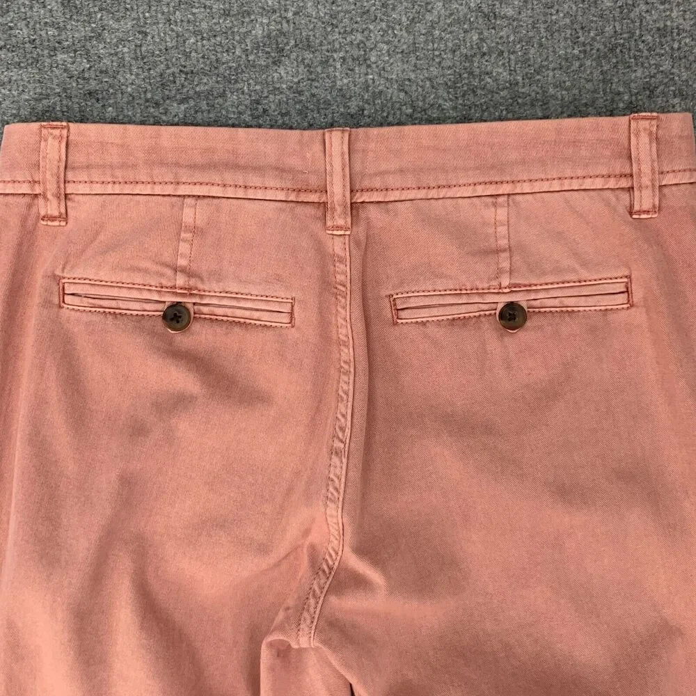 J. Crew Sunwashed Slim Chino Pants Womens 00 Pink Mid Rise Zip Fly Cotton Ankle